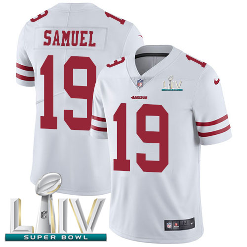 San Francisco 49ers Nike #19 Deebo Samuel White Super Bowl LIV 2020 Youth Stitched NFL Vapor Untouchable Limited Jersey->youth nfl jersey->Youth Jersey